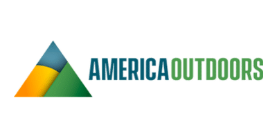 Logo for the "America Outdoors" association where Zebulon is frequently invited to speak.
