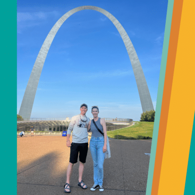 The Zebulon LLC team stands in front of the Gateway Arch in St. Louis, Missouri.