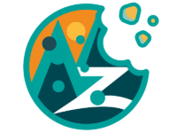 The crumbly cookie logo for Zebulon's Data Snacks series.
