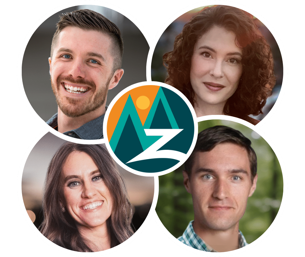 Zebulon LLC_Team Faces Circular headshots of the four management consultant professionals that make up the Zebulon team.