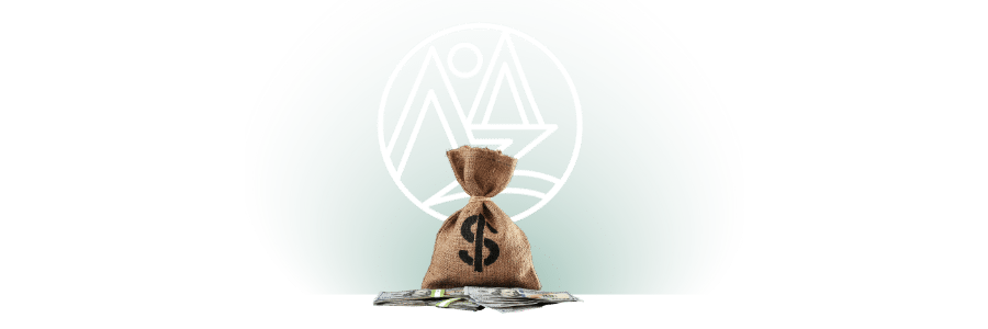 AO resources_banner A burlap sack of money, overlaid on the Zebulon logo.