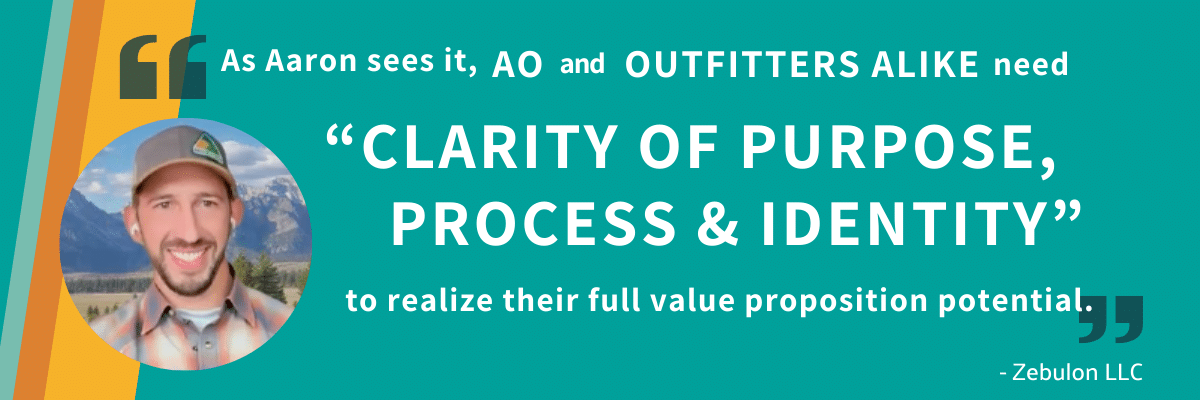 Stylized quote from Aaron Lieberman, executive director of America Outdoors, that reads 