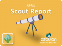Calendar tile for Zebulon's April spring Industry Briefing - the Scout Report.