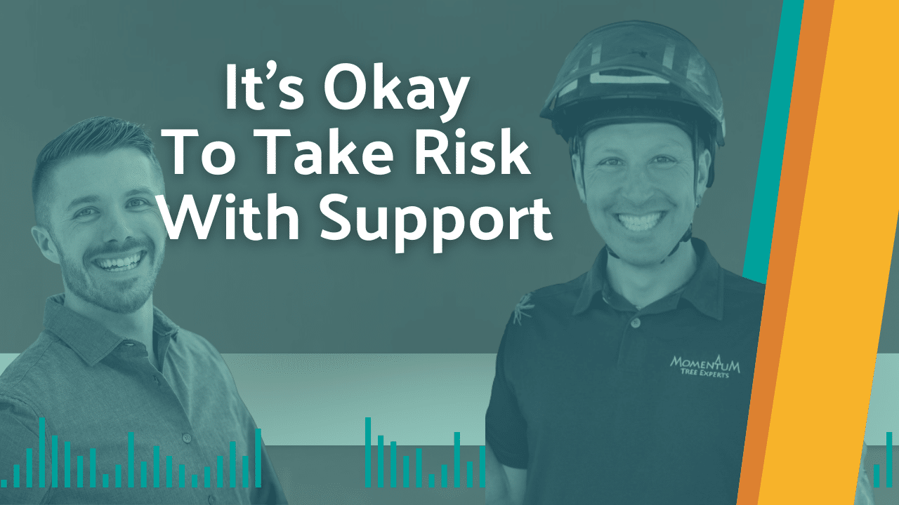 Blog Thumbnail image that reads "It's Okay to Take Risk With Support" with faces of Zeb Smith and Zebulon client Moses Cooper on it.